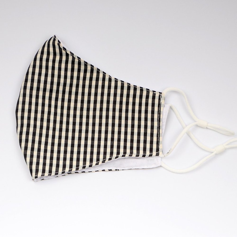 Double-Layer Checked Cotton Washable Face Mask